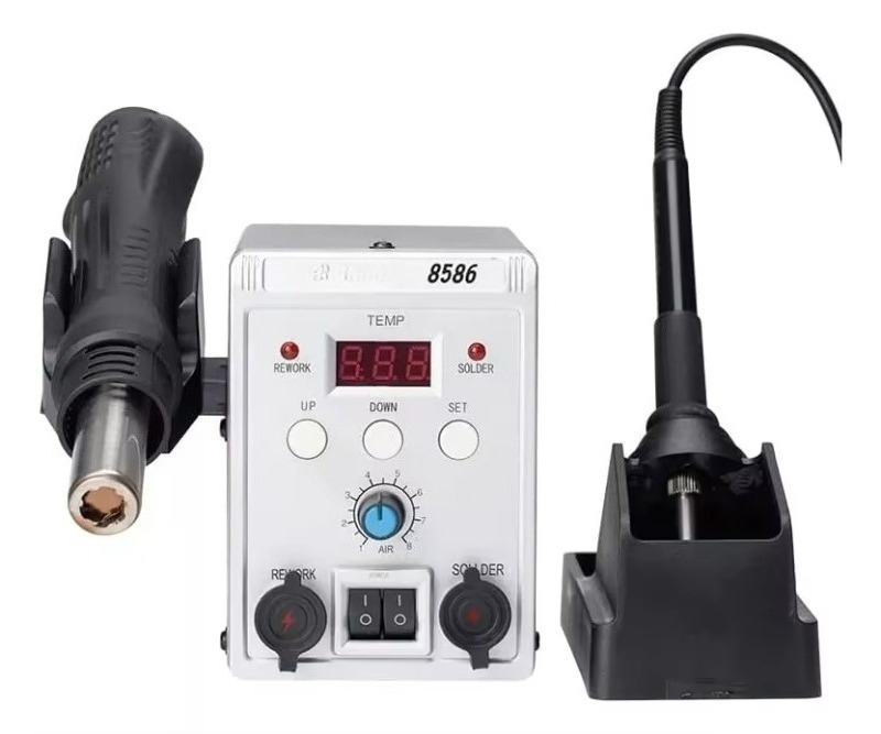 760W 8586 2 in 1 Hot Air Solde - Smd Rework Station Hot Air Soldering 2 In 1 ulasan dan harga